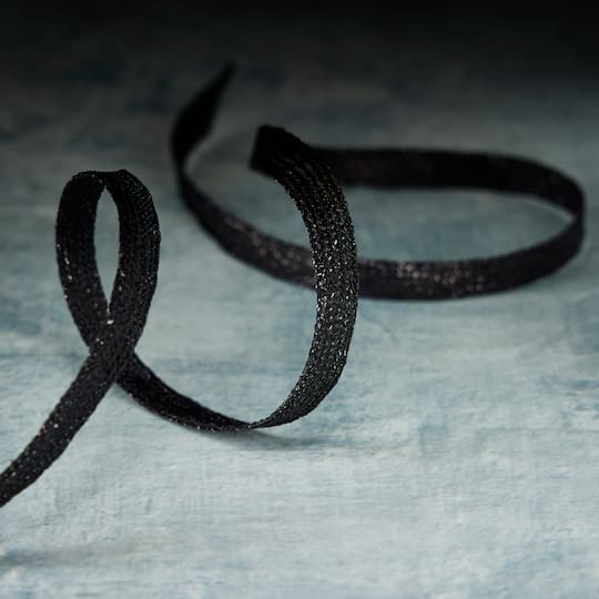 3/8" x 5yd. Black Woven Ribbon by Celebrate It™ Classic